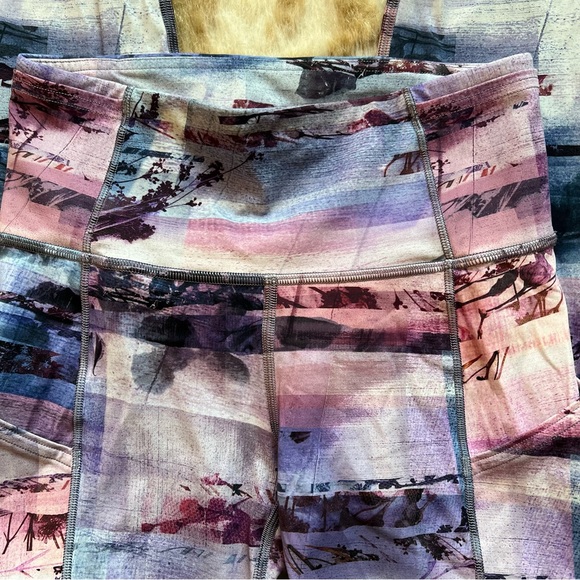 Lululemon Leggings 4 Fast & Free 7/8 Tight II Purple Sunrise Pink Small running - Picture 3 of 15